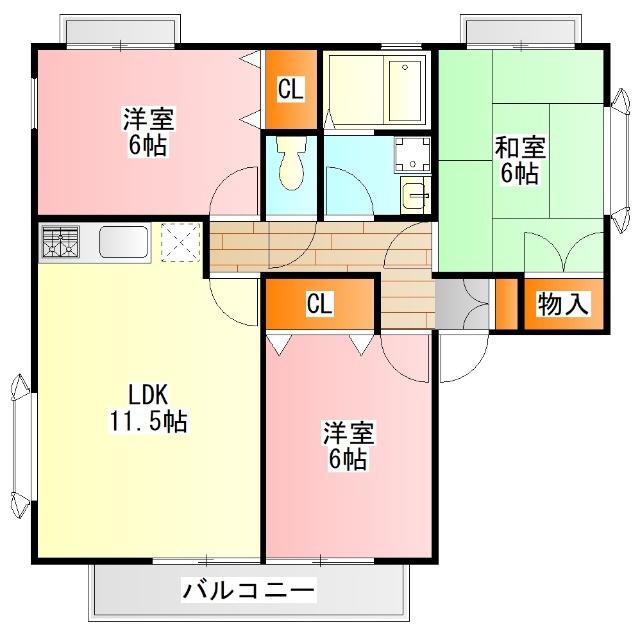 リビングステージ片倉(3LDK/1階)の間取り写真