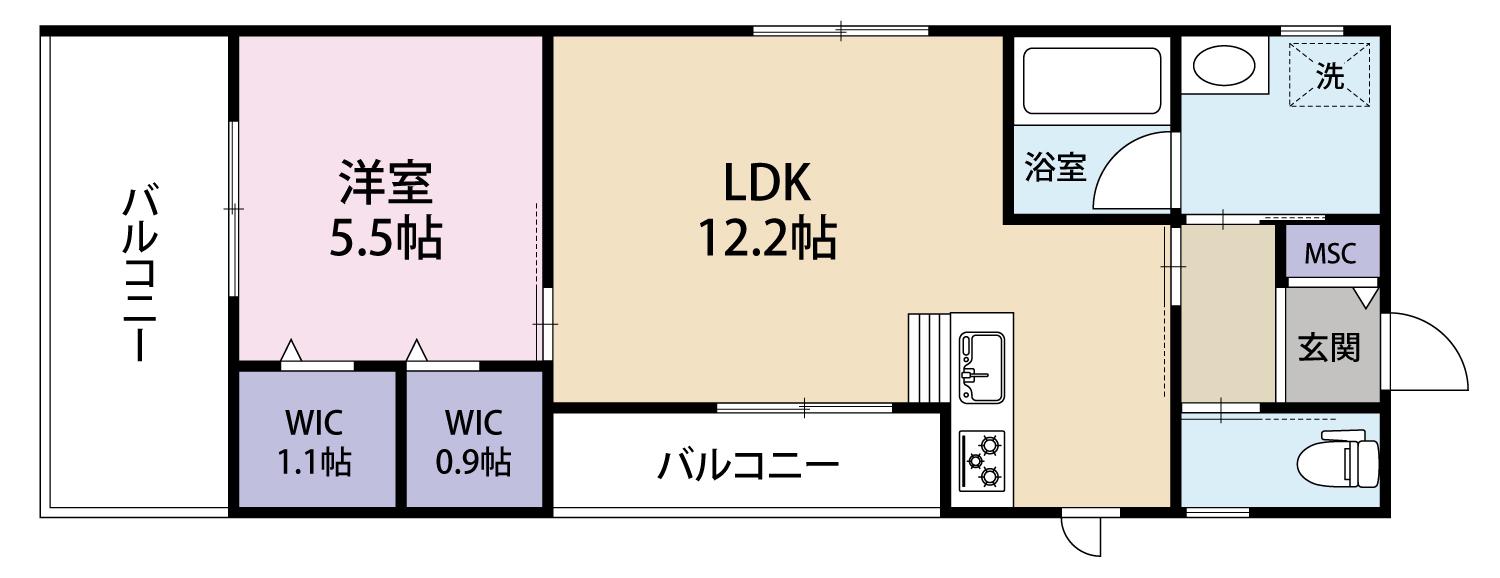 CAMELLIA 洗足 イースト(1LDK/2階)の間取り写真