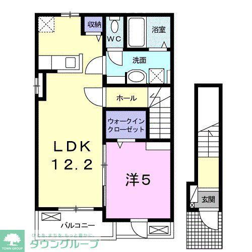 コロレ・プリムヴェール壱番館(1LDK/2階)の間取り写真
