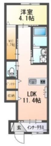 リ・リアン 102(1LDK/1階)の間取り写真