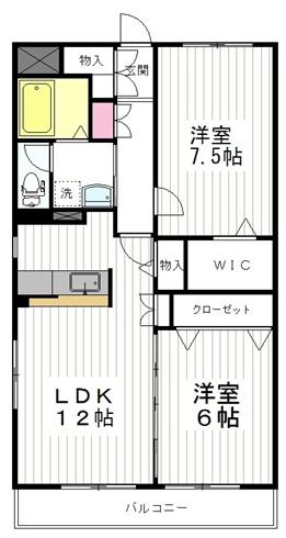 アーベインヒルズ(2LDK/2階)の間取り写真