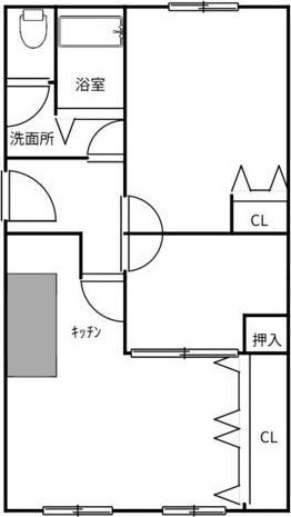 HIハイツ(2LDK/3階)の間取り写真