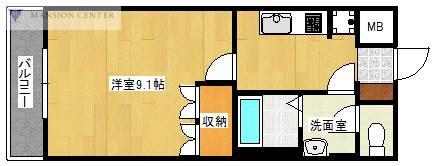 ルミエール(1K/1階)の間取り写真