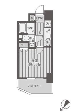 レジディア蒲田(1K/7階)の間取り写真
