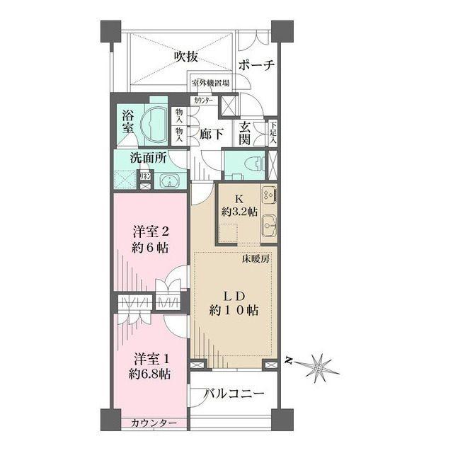 パークハウス千石丸山町(2LDK/6階)の間取り写真