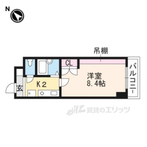 グリーンロード山手(1K/1階)の間取り写真