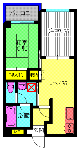 アネックス綾瀬II番館(2DK/6階)の間取り写真