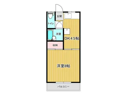 ハイツプラム(1K/2階)の間取り写真