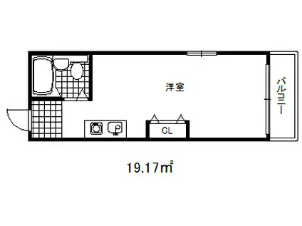 エムジェイファイブ神戸アパートメント(ワンルーム/2階)の間取り写真