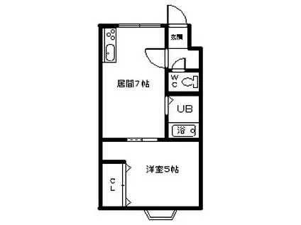 ノーザンエポック(1DK/2階)の間取り写真