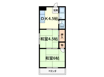 ニシマンション(2DK/3階)の間取り写真