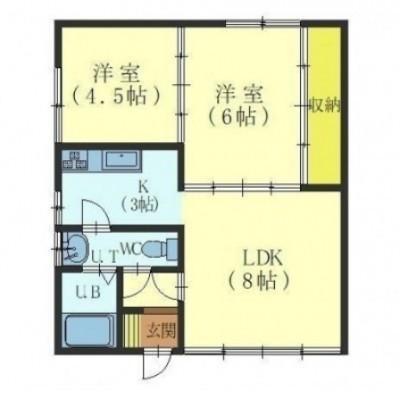 コーポ潤2(2LDK/2階)の間取り写真