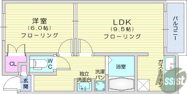 ハピネスTORINO2(1LDK/1階)の間取り写真