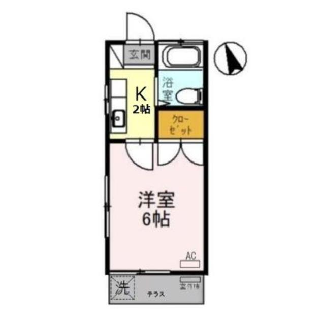グレース蘭(1K/1階)の間取り写真