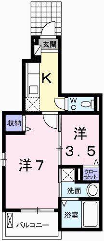 ソリッソ三条(1SK/1階)の間取り写真
