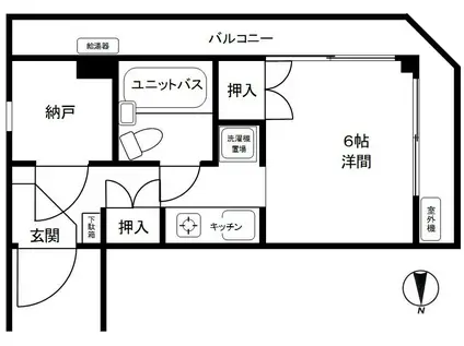 第二山田ビル(1K/3階)の間取り写真
