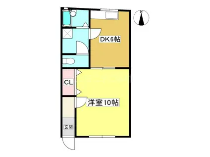 小田コーポ(1DK/1階)の間取り写真