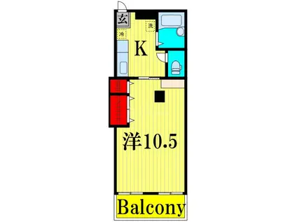 矢口ハイツ(1K/3階)の間取り写真