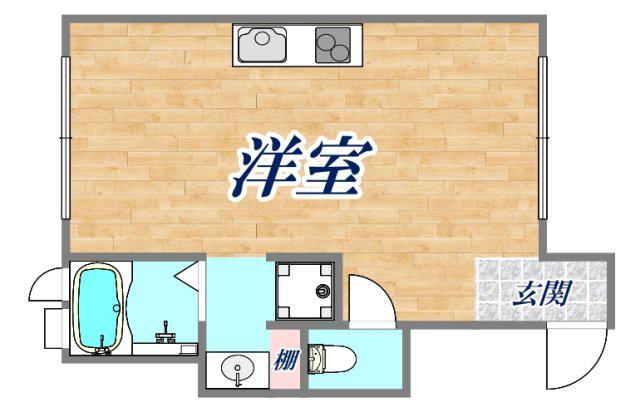 FOR NEST 旭が丘(ワンルーム/1階)の間取り写真