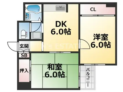 サチハイツ(2DK/2階)の間取り写真