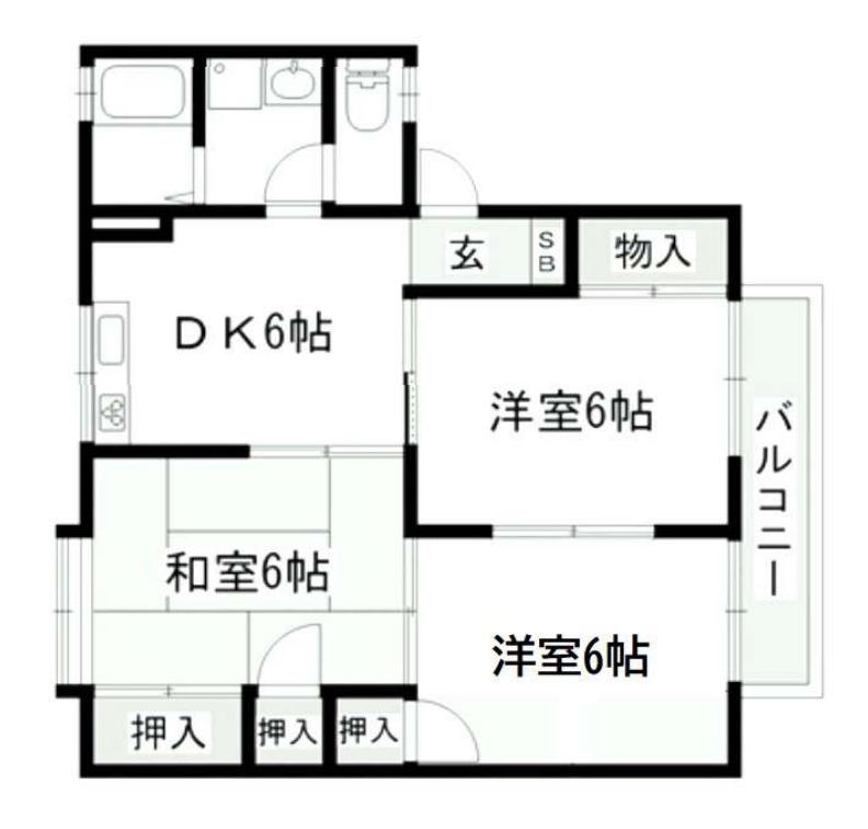 ヒダリタカバネ526(3DK/1階)の間取り写真