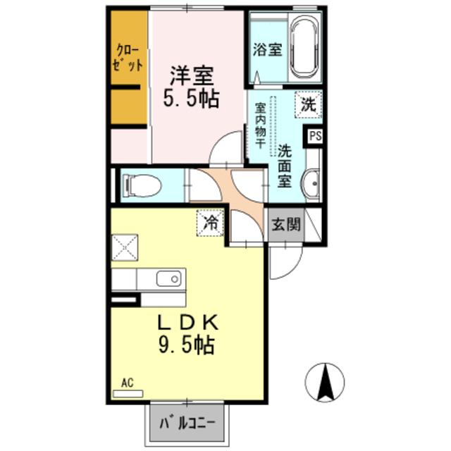 サンク藤貴(1LDK/1階)の間取り写真