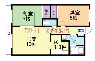 メゾンM・A(2LDK/3階)の間取り写真