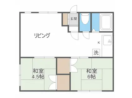 リフレ石川II(2LDK/2階)の間取り写真