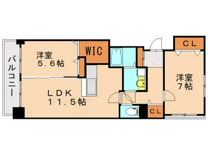 ハーモニック・プラネット(2LDK/1階)の間取り写真