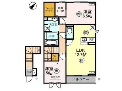 コーポ田村15(2LDK/2階)の間取り写真