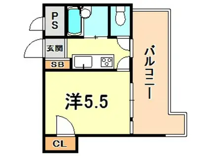 六甲アサヒ(1K/4階)の間取り写真