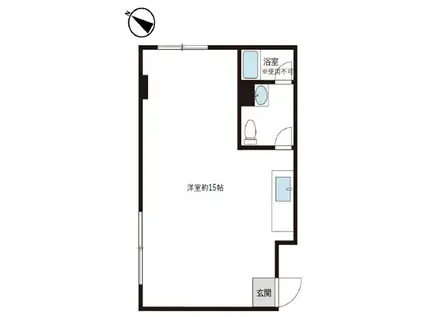 小金原第5コーポラス(ワンルーム/1階)の間取り写真