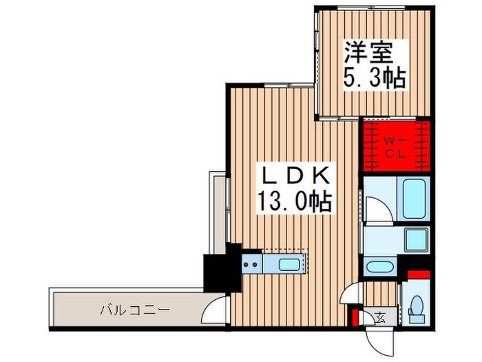 京成本線 千住大橋駅 徒歩1分 7階建 築12年(1LDK/5階)の間取り写真