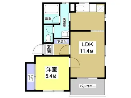 カサボニータ(1LDK/2階)の間取り写真