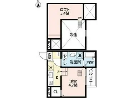 ラ・ロシェル(ワンルーム/1階)の間取り写真