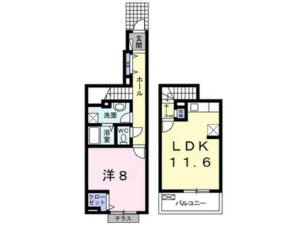 メゾン都II(1LDK/1階)の間取り写真