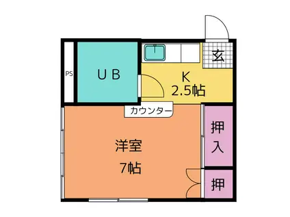 WHITE HOME(1K/1階)の間取り写真