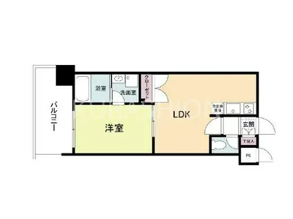 レジディア薬院大通(1LDK/6階)の間取り写真