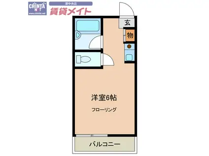 イースト(ワンルーム/1階)の間取り写真