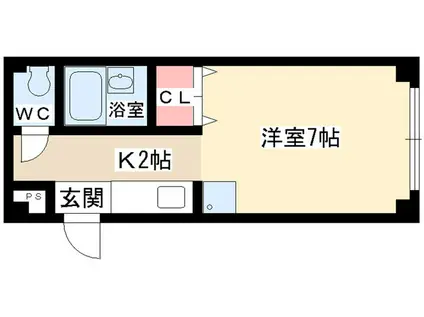 フレンドリー司(ワンルーム/1階)の間取り写真