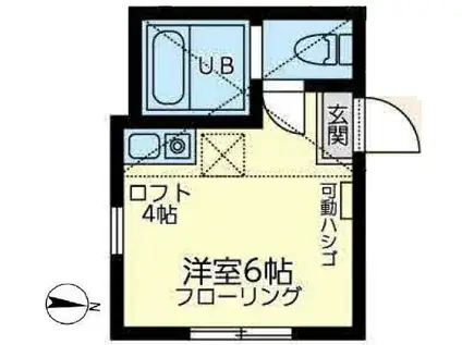 ユナイトフォーシーズンアクオリーナ(ワンルーム/2階)の間取り写真