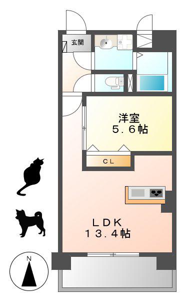 スカーバティー葵(1LDK/1階)の間取り写真