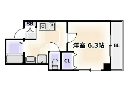 みおつくし東なんば(1K/5階)の間取り写真