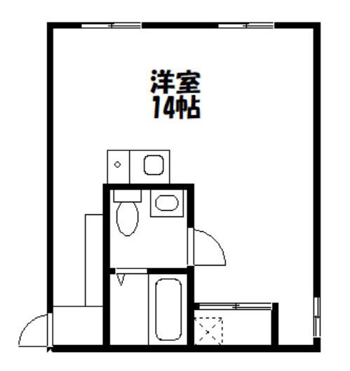アバンティビル(ワンルーム/2階)の間取り写真