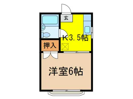 ジュネス上石神井(1K/1階)の間取り写真