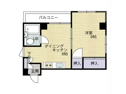 ブルーガード駿河(1DK/2階)の間取り写真