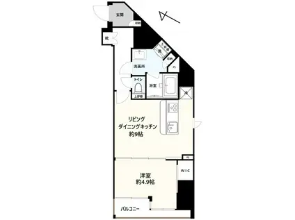 プレセダンヒルズ文京本駒込(1LDK/5階)の間取り写真