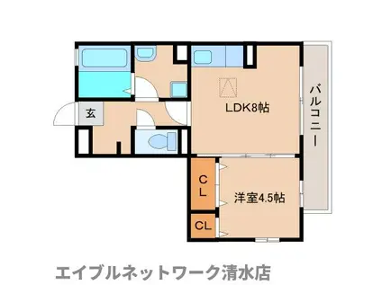 ソレイユ(1LDK/1階)の間取り写真