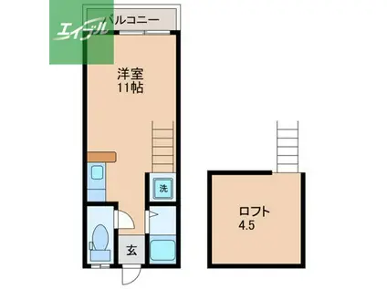 MINATOヒルズ(ワンルーム/2階)の間取り写真