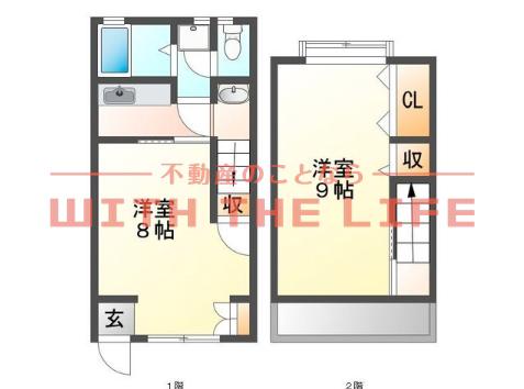 VILLA早津崎(2K/1階)の間取り写真